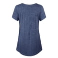thumbnail image 3 of Ohufall Women's Maternity Nursing Tops Fashion Solid V-neck Breastfeeding Tee Shirts Flowy Double Layer Short Sleeve Pregnancy Shirts for Women, 3 of 6