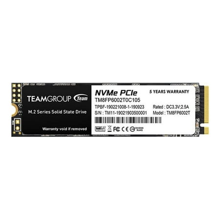 Team Group MP33 - Solid state drive - 2 TB - internal - M.2 2280 - PCI Express 3.0 x4 (NVMe) - black
