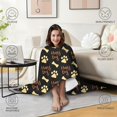 thumbnail image 4 of Wearable Blanket,Happy Dog and Footprints Hooded Wearable Sherpa Blanket for Adults & Teens,Winter Poncho Shawl Wrap Cape Thick Warm,50"x60", 4 of 5