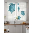 thumbnail image 4 of Ocean Turtle Sheer Curtains 2 Panels Set Animals Abstract Watercolor Wood Grain Lihgt Filtering Rod Pocket Voile Drape, Semi Sheer Window Curtains for Bedroom Living Room, 52"x72", 4 of 5