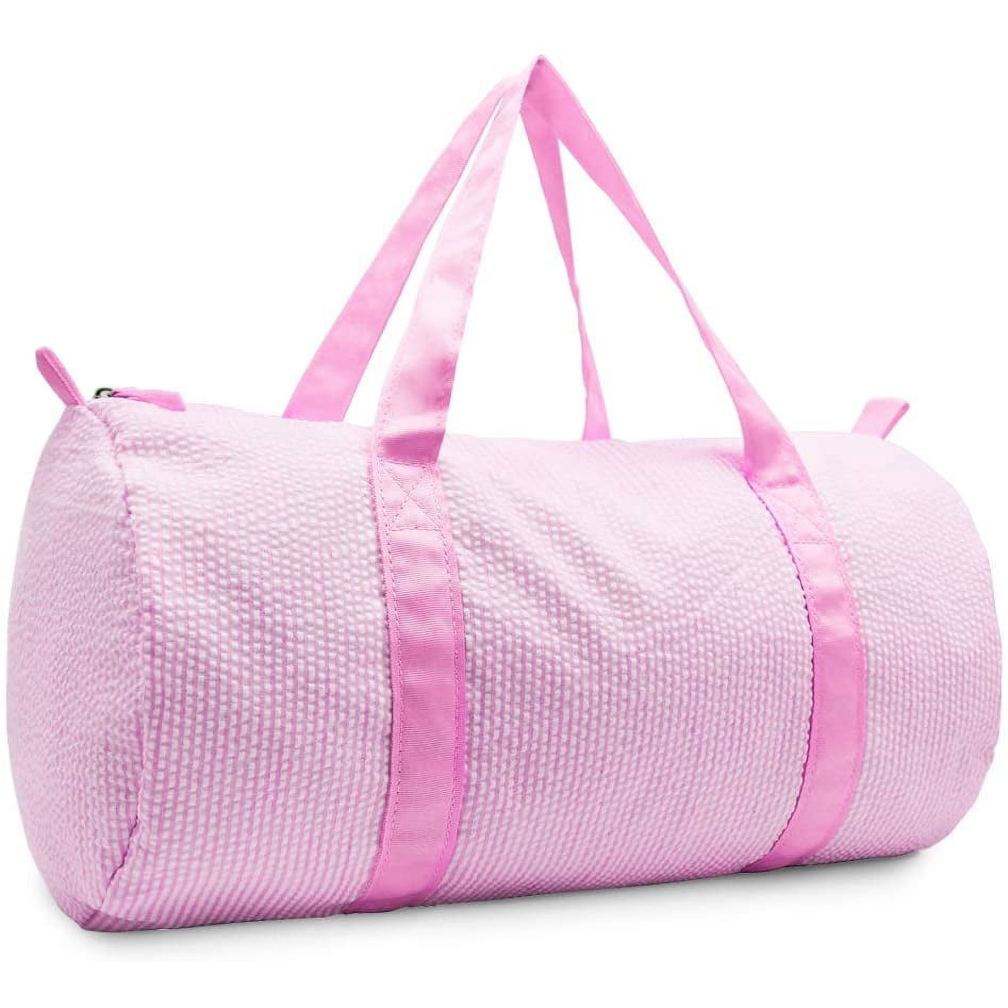 BTEPSGA Kids Cute Weekender Duffel Bag for Travel Overnight Sports Outdoor Seersucker Travel Bag(Pink)