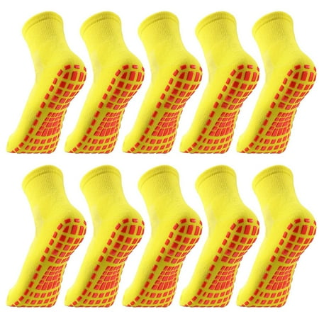 

10 Pairs Non-Slip Yoga Pilates Hospital Socks for Men Women