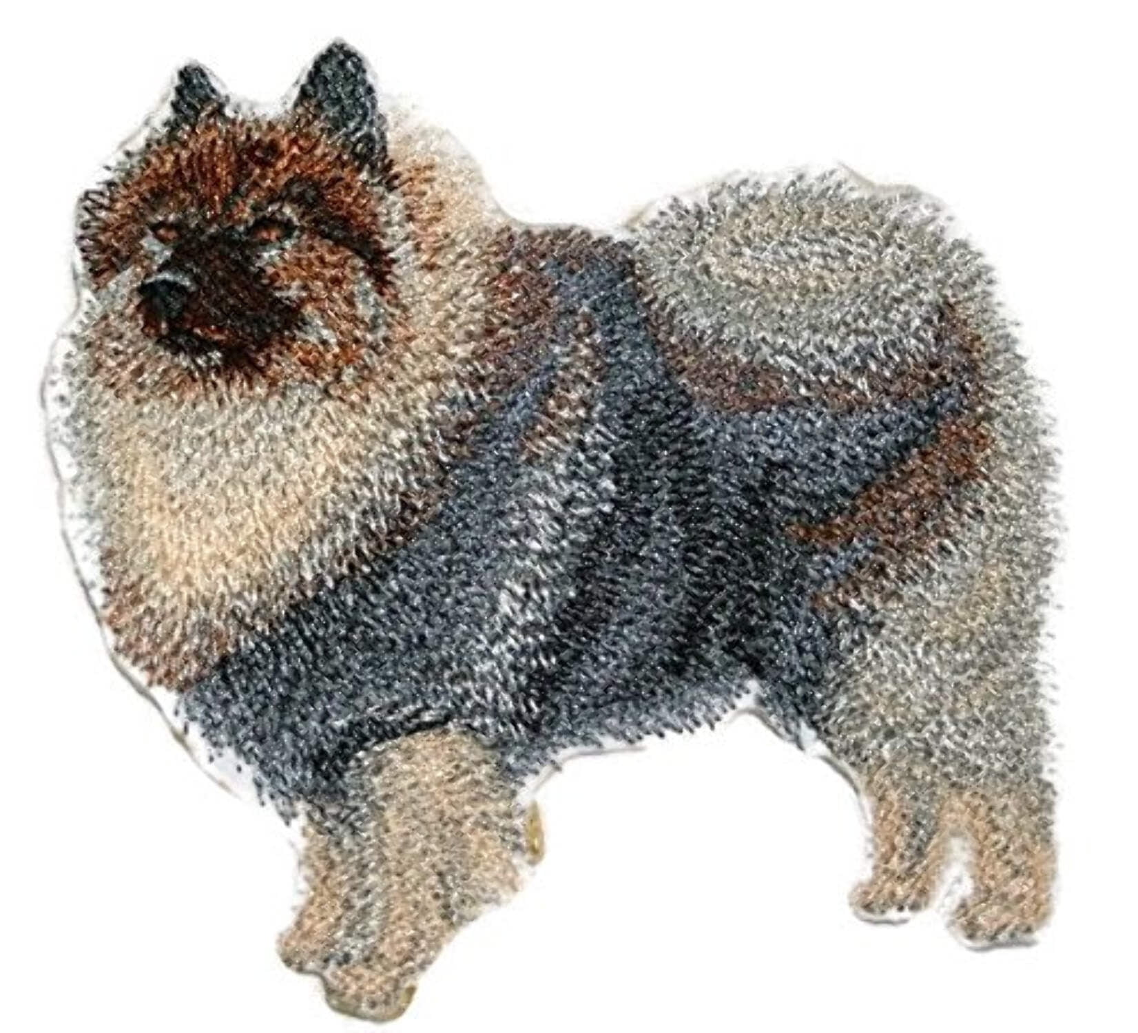 Custom Dog Portraits [Keeshond ] Embroidery Iron On/Sew patch [5.4" x 4.8"]