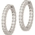 thumbnail image 3 of Sterling Silver Rhodium-Plated Cz In And Out Hinged Hoop Earrings (24 X 25) Made Indonesia qe7959, 3 of 6