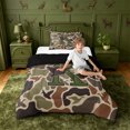 thumbnail image 4 of meiyoeat Vintage Rustic Mallard Duck Twin Comforter Sets For Boys,Camo Personalized Monogrammed K Bedding Set,Black Reversible,2 Pieces,1 Comforter and 1 Pillowcase, 4 of 7