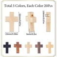 thumbnail image 3 of 100Pcs Cross Charms Bulk Wood Cross Beads Natural Wooden Cross Bead Charm Mini Small Black White Pocket Crosses Rosary Crucifix Easter Holiday Charms, 3 of 5