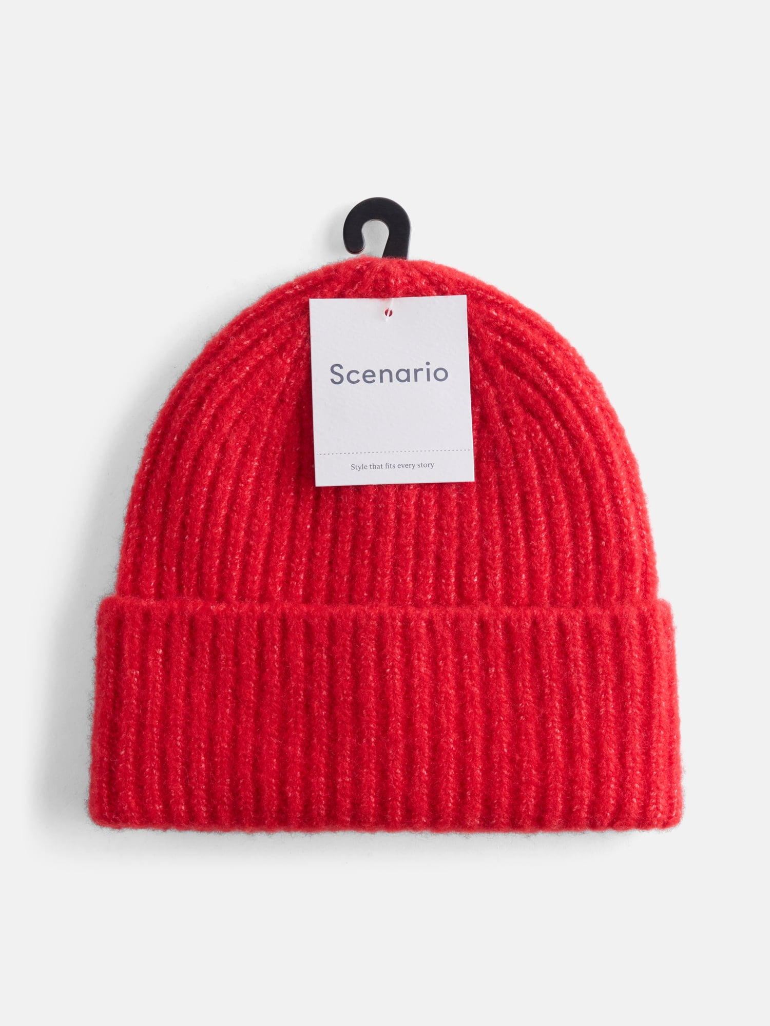 Scenario Women's Rib Knit Beanie, Red Rooster