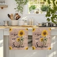 thumbnail image 4 of Wood Sunflowers Kitchen Towels Set of 4, Vintage Garden Floral Bees Farmhouse Absorbent Dish Towels for Kitchen, Microfiber Hand Towel, Quick Drying Tea Towel for Cleaning Decorative Dishcloths, 4 of 7
