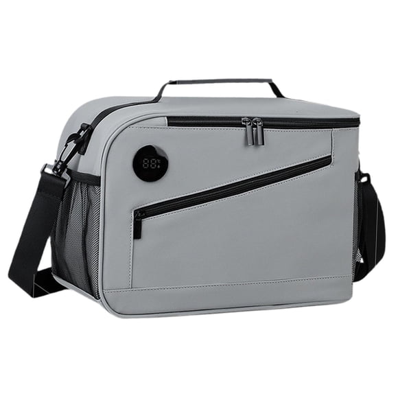 Bolsa Isotérmica de Almacenamiento, Gran Capacidad, Reutilizable, Duradera, Bolsa para Comida de Picnic, Indicador de Temperatura para Acampar. Gris