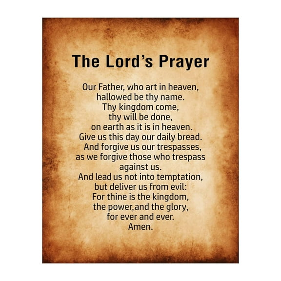 Aaheei The Lord's Prayer- Spiritual Wall Art Print. Inspirational Matthew 6:9-13 Bible Scripture Wall Art. Ideal for Home Decor, School Decor & Church Decor. Perfect Religious Gift