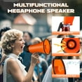 thumbnail image 3 of Portable Megaphone Bullhorn 20 Watt Power Megaphone Speaker Voice and Siren/Alarm Modes with Volume Control and Strap (Orange), 3 of 9