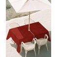 thumbnail image 2 of 54x80 Inch Outdoor Tablecloth with Umbrella Hole Zipper Rectangle Farmhouse Red Rectangular Tablecloths Outside Waterproof Boho Vintage Rustic Woven Texture Patio Table Cloth Cover for Picnic Party, 2 of 8