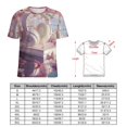 thumbnail image 2 of Butterfly Dancing Womens Tops Women's Fashion Casual Short Sleeve Flower Print Round Neck Pullover Top Blouse, 2 of 6