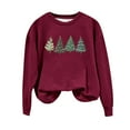 thumbnail image 2 of pimelu Christmas Sweater Clearance Crewneck Sweatshirt for Women Christmas Fashion Xmas Tree Print Plus Size Sweatshirts Top Ladies Long Sleeve Round Neck Pullover Blouses, 2 of 4