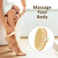 thumbnail image 4 of Cepillo de ducha portátil de mano, cepillo de cerdas para el cuerpo de piel seca y húmeda de madera Natural, cepillo suave para SPA, masajeador de baño, 4 of 5