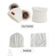thumbnail image 6 of Gustave 2 Pieces Baby Winter Hat Scarf Set, Knitted Warm Fleece Lined Skiing Cap Pompom Kids Beanie for Kids Girl Boy "White", 6 of 10