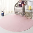 thumbnail image 2 of SAFAVIEH Faux Rabbit Fur Daven Solid Polyester Machine Washable Area Rug, Pink, 6' x 6' Round, 2 of 7