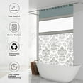 thumbnail image 2 of Extra Long 72"x84" Modern Farm Shower Curtain Set with Plastic Hooks Machine Washable Waterproof Fabric Bathroom Curtain Boho Moroccan Style Bath Curtain Grey Teal, 2 of 6
