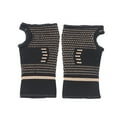 thumbnail image 2 of Soporte de muñeca de alta elasticidad | Negro | Nylon cómodo y transpirable | 1 Par | Se adapta a 6.3-9.84 in | Manga de compresión para deportes, ejercicio, fitness, levantamiento de pesas, 2 of 6