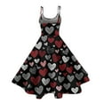 thumbnail image 3 of Valentines Dress for Women Sleeveless Love Heart Print Dresses 2026 Spring A-Line Strapless Cocktail Punk Dress Dark Gray 2XL, 3 of 4
