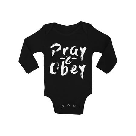 

Awkward Styles Pray and Obey Baby Bodysuit Jesus Long Sleeve for Newborn Baby Christian Clothes for Baby Boys Christian Bodysuits for Baby Girls Jesus Clothing for Baby Kids Pray and Obey One Piece