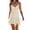 Beige, variant on Tqcoqu Womens Floral Casual Tiered Mini Dresses Spaghetti Strap V Neck Backless A Line Swing Short Dress,Beige,Women's S-XXL