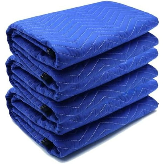 3 Pack Moving Blankets 40x72in Heavy Duty Padded Packing Blankets for Moving Shipping Protecting Furniture Professional Quilted Furniture Blankets for Moving Supplies