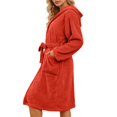 thumbnail image 4 of Gifts for Her Robe for Women Fuzzy Loungewear Oversized Hooded Women's Robes Bath Womens Bathrobe Orange, 4 of 9