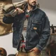 thumbnail image 2 of Chaqueta vaquera para hombre, otoño, vintage, cargo, a bordo, japonesa, retro, de alta calidad, abrigo vaquero para hombre, una pieza, estética coreana, lujo, 2 of 5