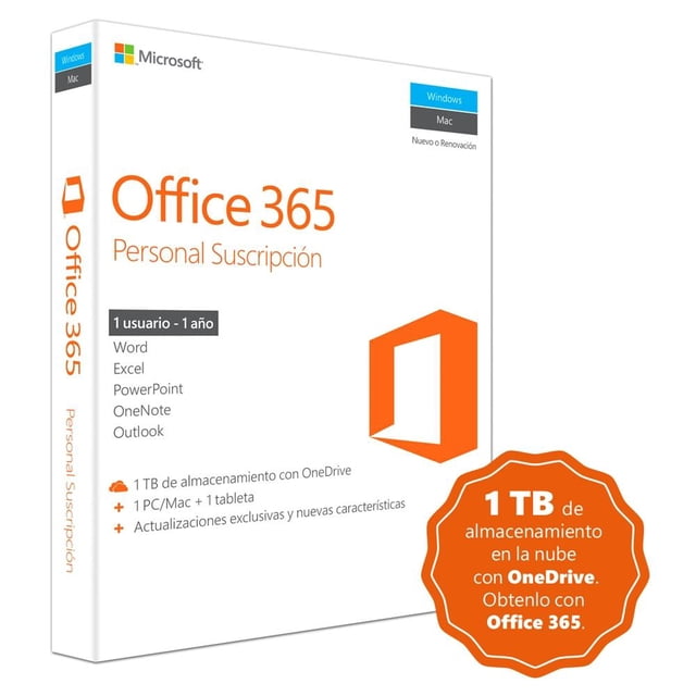 Office 365 Personal Microsoft por 1 Año Walmart en línea