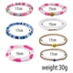 thumbnail image 5 of Juego de 7 pulseras de surfista coloridas con sonrisa feliz y mal de ojo, con cuentas de arcilla elástica apilables, disco bohemio estético, joyería de playa de verano para mujeres y niñas, 5 of 5