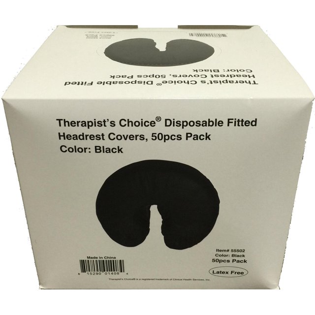Cubiertas Desechables Fitted para Reposacabezas Therapist's Choice Negro