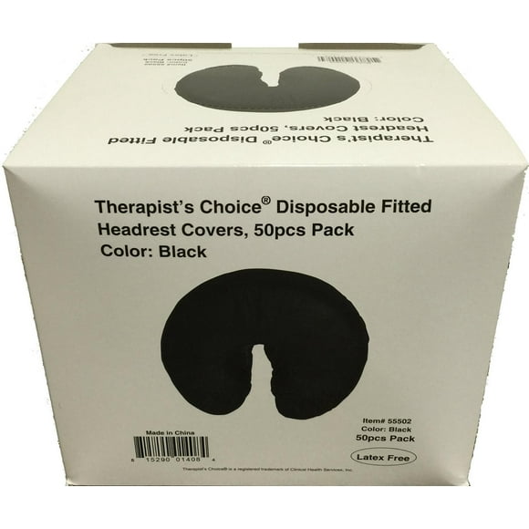 Cubiertas Desechables Fitted para Reposacabezas Therapist's Choice Negro