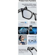 AI Smart Glasses, 800W Camera & 1080P Video, Smart Glasses with Camera and Bluetooth, AI Glasses for Calls & Musi,UV Protection,Anti-Blue Light Glasses Everyday Wear