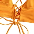 thumbnail image 4 of Women's Basic Criss Cross Push Up Bikini Tops Textured Spaghetti Straps Wire Free Bathing Suit Top, 4 of 6