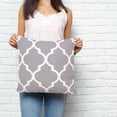thumbnail image 2 of Moroccan Grey Pillow Covers 16x16 Inch Decorative Throw Pillow Cover, Modern Abstract Geometric Minimalist Sofa Pillowcases Accent Cushion Case Home Decor Bedroom Living Room, 2 of 6