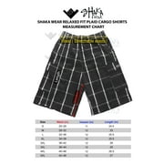 Shaka Wear Mens Relaxed Fit Plaid Cargo Shorts S~5XL