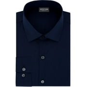 Kenneth Cole Reaction Men's the Flex Slim Fit Wrinkle Free Dress Shirt Dark Blue Size XL