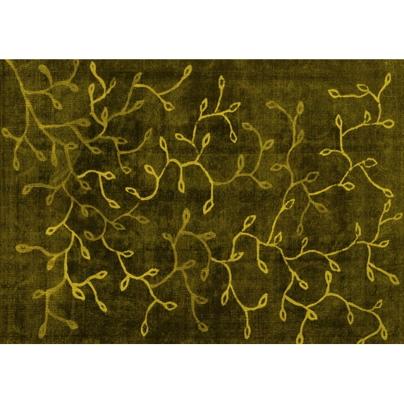Ahgly Company Indoor Rectangle Persian Yellow Bohemian Area Rugs, 7' x 9'