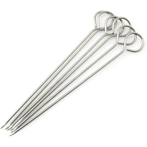 Chainplus 10pcs Barbecue Skewers, 12-Inch Stainless Steel Turkey Lacers Metal Skewers for BBQ Grill,Shish Kebab Kabob Skewers