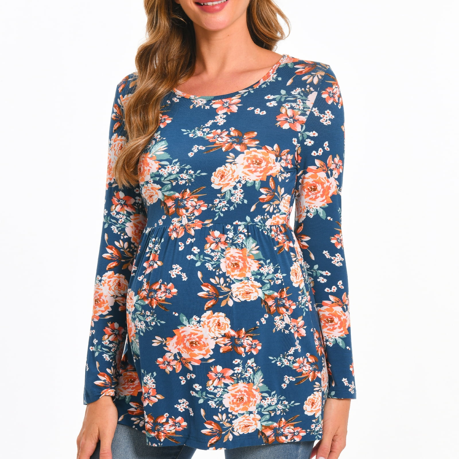 Beaisland Women's Long Sleeve Maternity Shirts Basic Casual Pregnancy Top