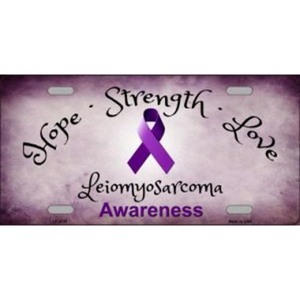 Cancer Ribbon Metal License Plate