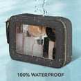 thumbnail image 4 of Soda Candy Clear Makeup Bag Organizer Travel Toiletry Bag Cosmetic Bag for Women Waterproof Portable Make op Skincare Pouch Car Organizer Bag with Golden Zippers for Essentials, Black, 4 of 6