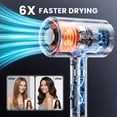 thumbnail image 5 of Hair Dryer, NEXPURE 1800W Professional Ionic Blow Dryer for Hair Care, Powerful Wind for Hair Drying, 2 Attachments, Grey, 5 of 10