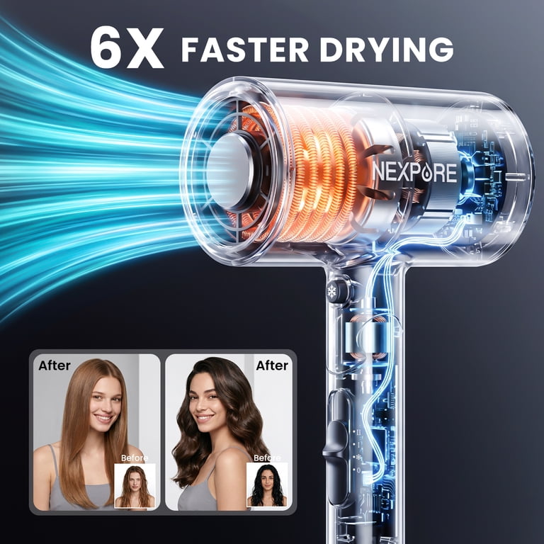 NEXPURE Hair Dryer, 1800W Ionic Blow Dryer, Lightweight, Fast