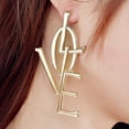 thumbnail image 3 of Oversized LOVE Letter Earrings, Long Drop Statement Earrings for Women, 3 of 14