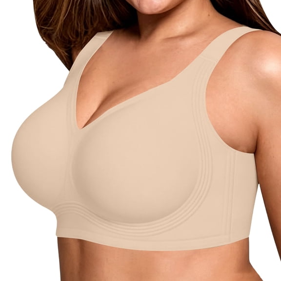 Bras for Women Full Coverage Supportive Wireless No Underwear Plus Size Older Push Up Comfortable Bra