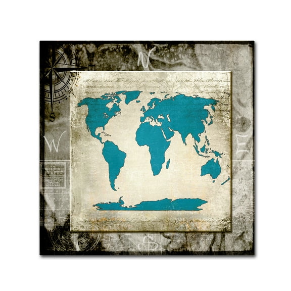 Trademark Fine Art 'Sea Map II' Canvas Art by LightBoxJournal