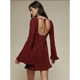 thumbnail image 3 of Burgundy Mini Sequin Dress with Angel Arms, 3 of 4