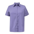thumbnail image 4 of Women Summer Tops Shirt Women Linen Shirt Summer Button Down Linen Top Oversized V Neck Large Sized Clothing Solid Top Little L Turtleneck Long Sleeve Active Wear Purple L, 4 of 4